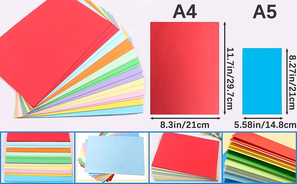 Coloured Paper A4 Coloured Paper 100 Sheets Coloured A4 Pack Assorted