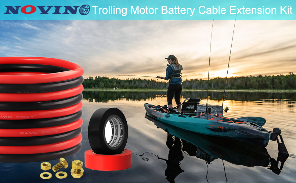 Trolling Motor Battery Cable Extension Kit,6 Feet Marine