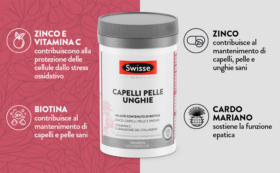 swisse capelli pelle unghie integratore integratori biotina vitamina vitamine