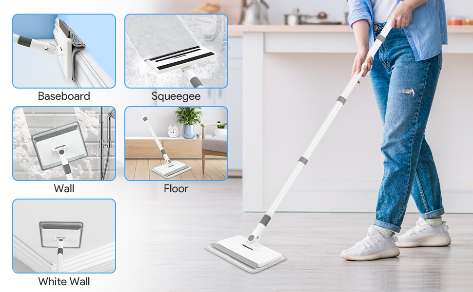 Baseboard Cleaner Tool with Handle, Baseboard Cleaner with Extendable