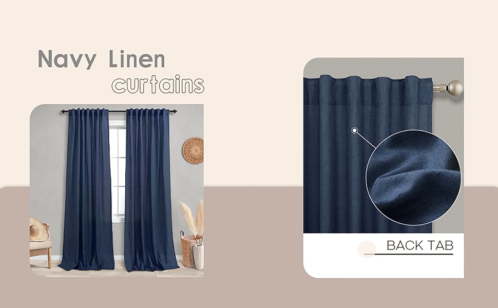 Marine Leinen Vorhänge