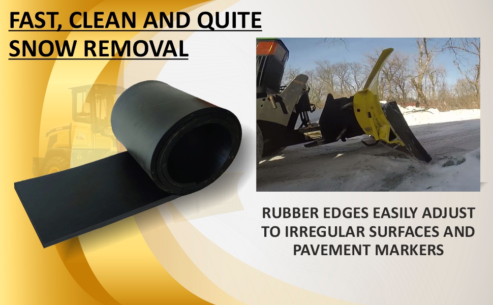 SIMOND STORE 1" x 6" x 8 ft. Snow Pusher, Cutting Edge, Snow PLOW Rubber… Patio