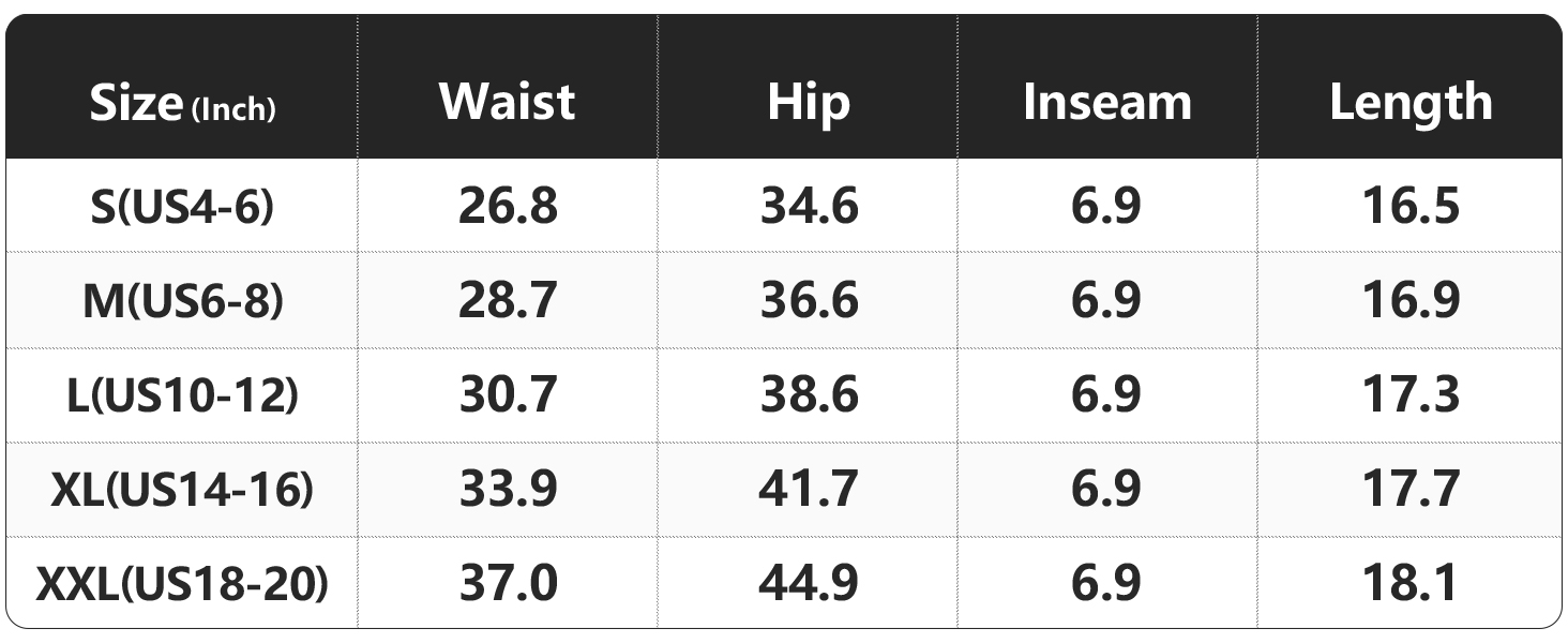 roswear bermuda shorts - size chart