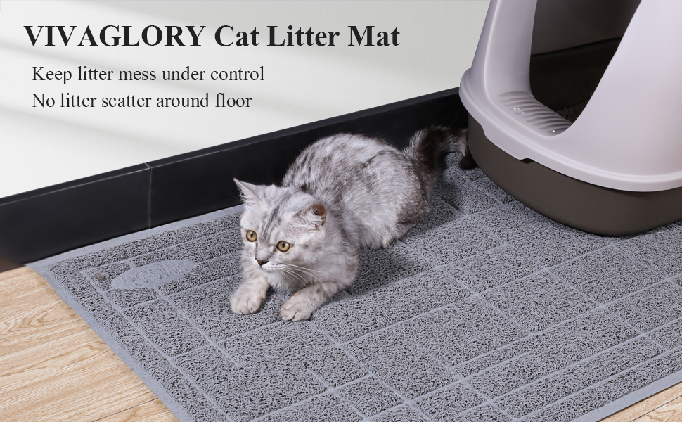 VIVAGLORY Cat Litter Mat for Catching Litter, Cats Litter Rug Catcher