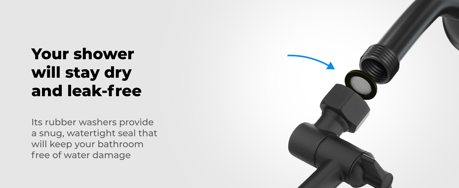 11'' Shower Head Extension Arm by LOKBY AntiLeakage Shower Extension