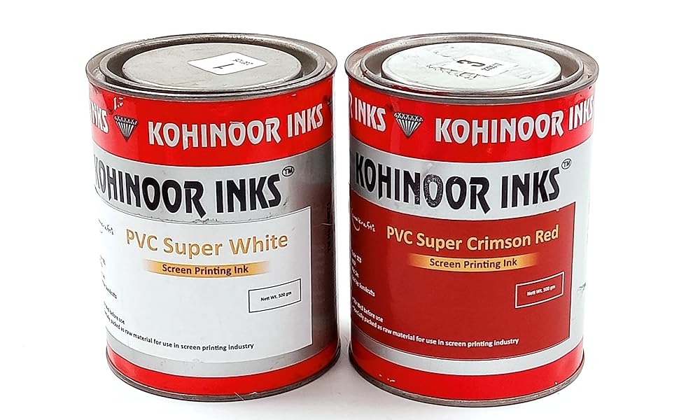 sumikrafts Screen Printing InkPVC Ink White+Crimson red 500gm+500gm1