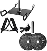 Yes4All Weighted Training Pull Sled with Vest + Bumper Weight Plate 10lbs - Pair