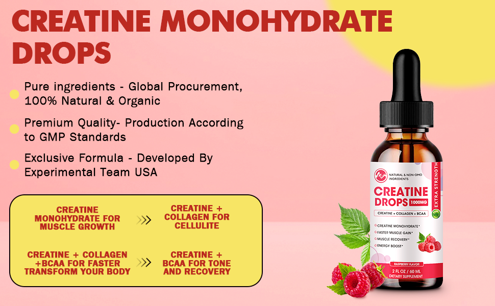 Liquid Creatine Drops Sugar Free Creatine Monohydrate