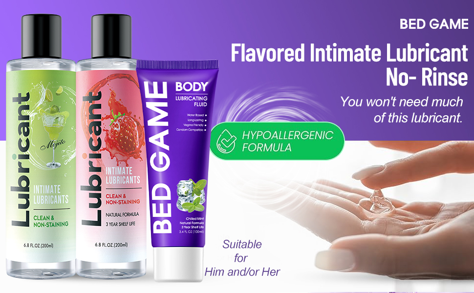 BED GAME WaterBased Personal Lubricant, No Rinse Flavored