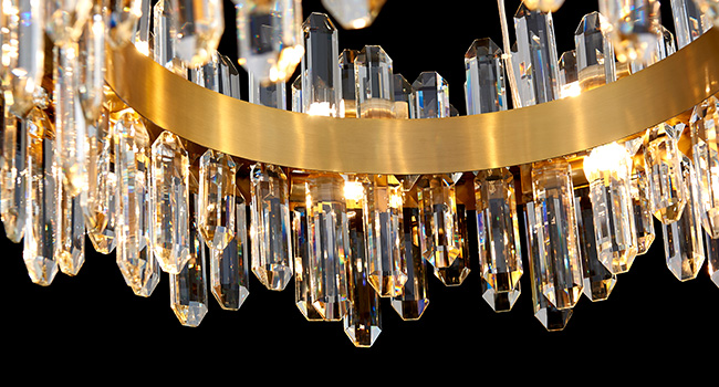 Gold Modern Oval Crystal Chandelier