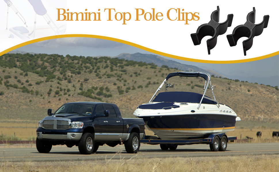 2 Pack Bimini Top Pole Clips Holder Bimini Pole Clips