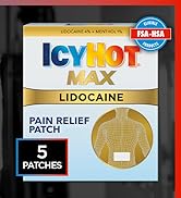 Icy Hot Max Strength Lidocaine Pain Relief Patch (5 Count) Penetrates for Fast, Targeted Relief