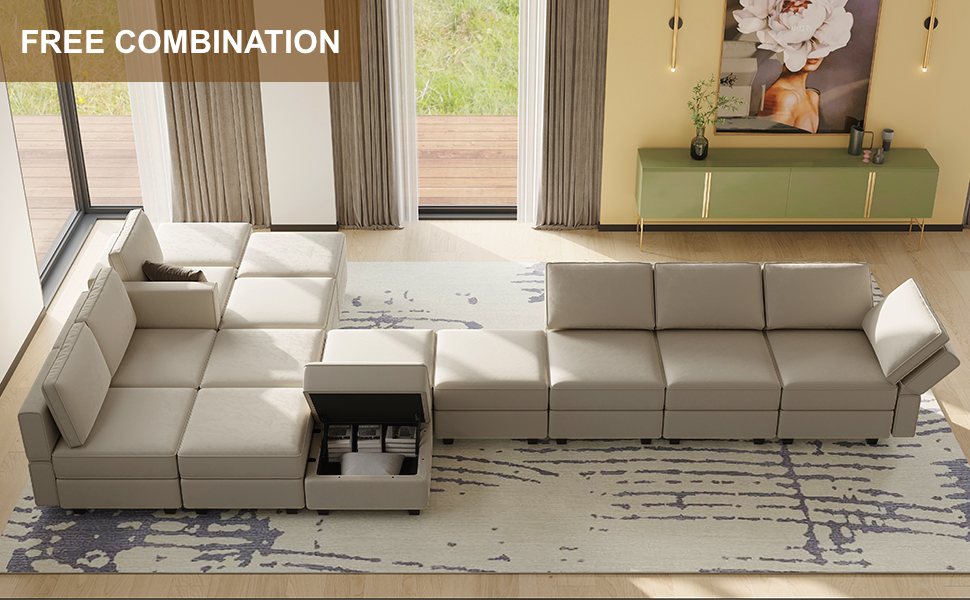 Belffin Oversized Modular Sectional Sofa U Shaped Sectional