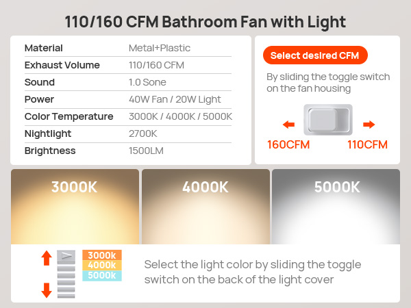 bathroom exhaust fan with light