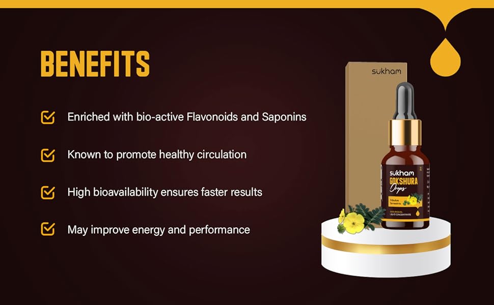 Sukhm Gokshura Liquid Drops- TTT 120 Tribulus Terrestris | Third Party Lab Test | For recovery and performance - 15ml (20 servings) saponins and flavonoids, rich with alcohol -freed Gokshura benefits