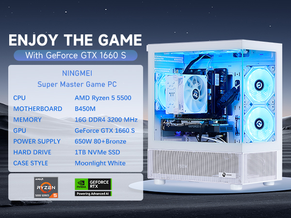 Amazon.com: NINGMEI Gaming PC Desktop Computer,AMD Ryzen 5 5500