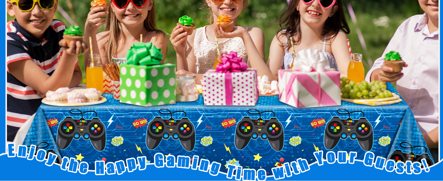 gisgfim 3pcs Video Game Party Tablecloths
