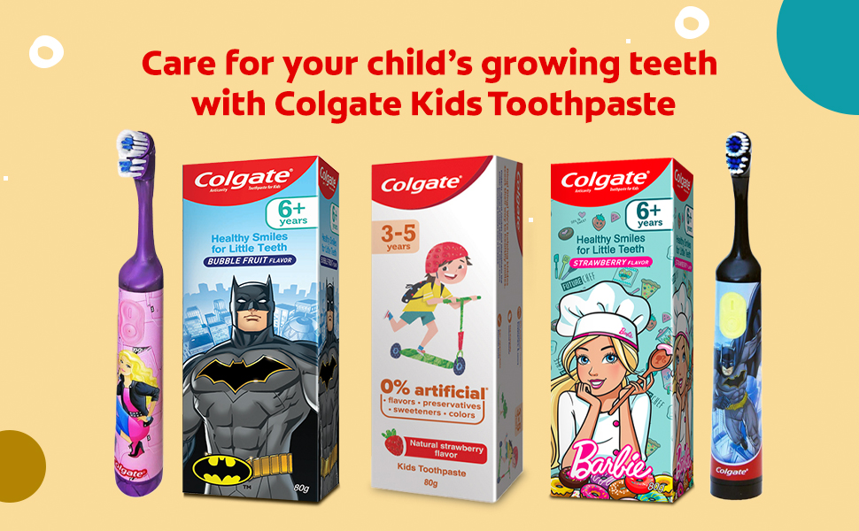 Buy Colgate Kids Toothpaste For 6+ Years, Batman, Bubble Fruit Flavour, Gentle Protection