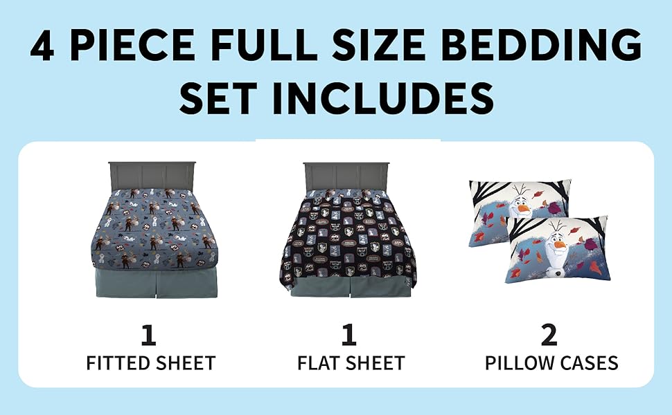 Franco Kids Bedding Super Soft Sheet Set, 4 Piece Full Size, Disney