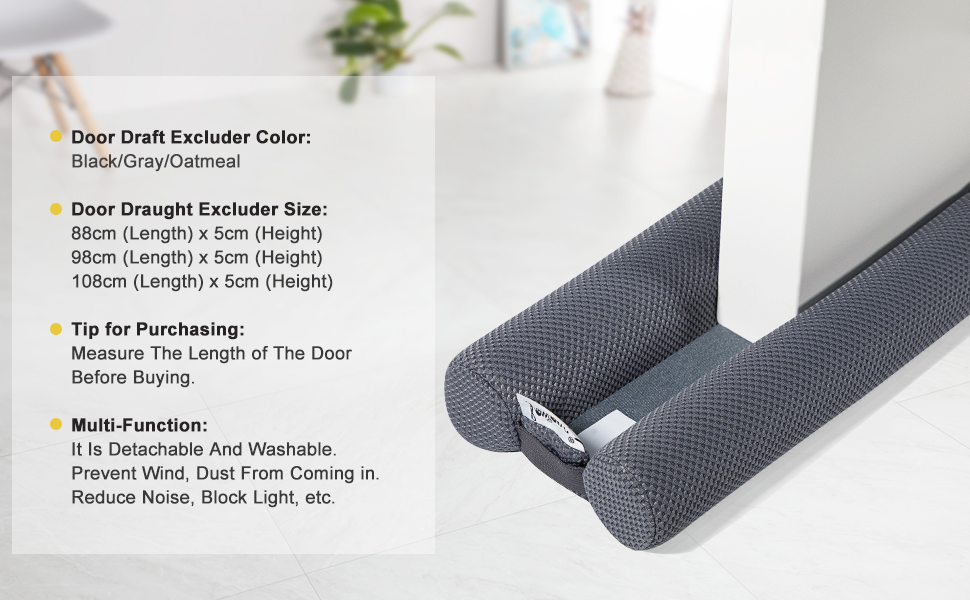 fowong Under Door Draught Excluder,88cm Double Side Draught Excluder