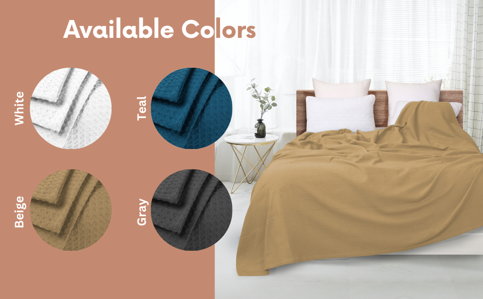 TWINY threads Waffle Blankets 100 Cotton King Size Bed Blanket, 102x90 Inches, Warm