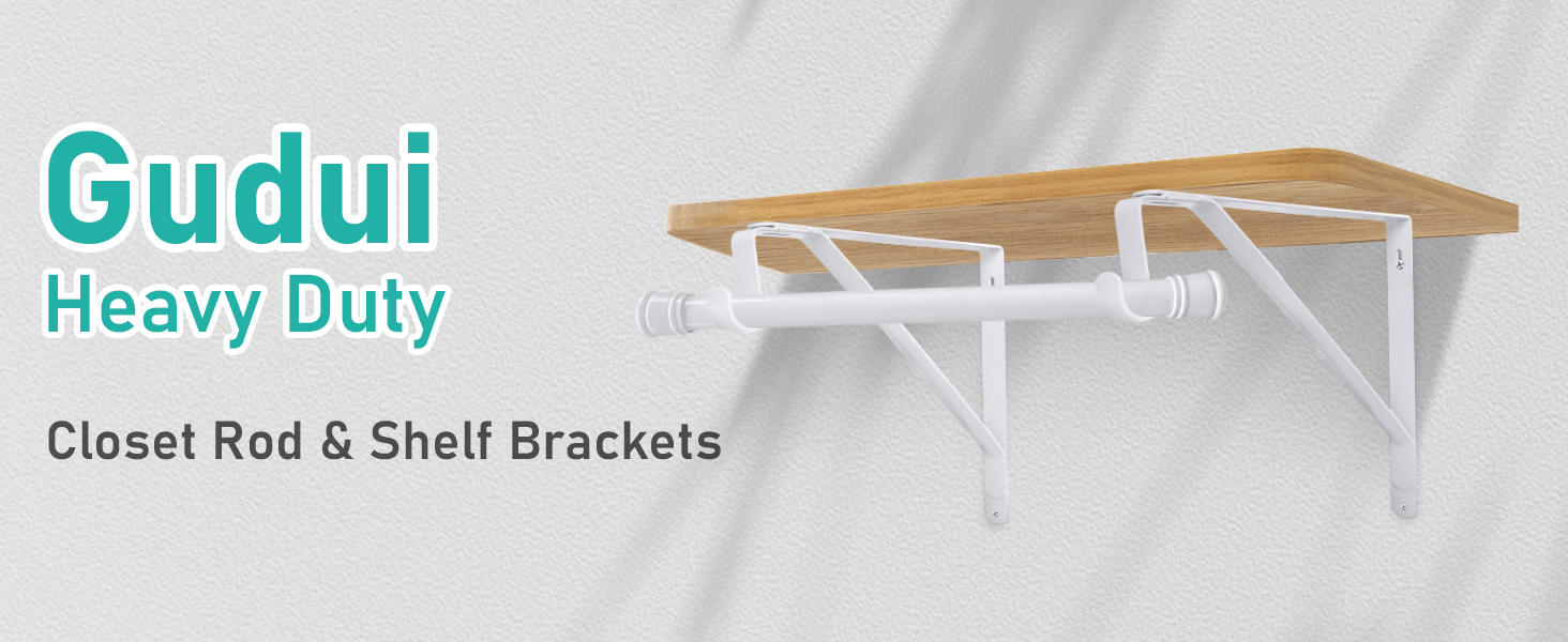 Closet Rod Bracket, 4 Pack White Closet Rod Support Heavy Duty Closet
