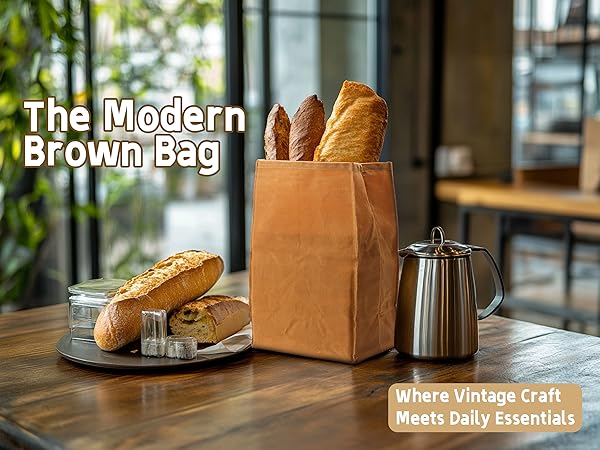 Amazon.com: Waxed Canvas Lunch Bags Brown Paper Bag Styled