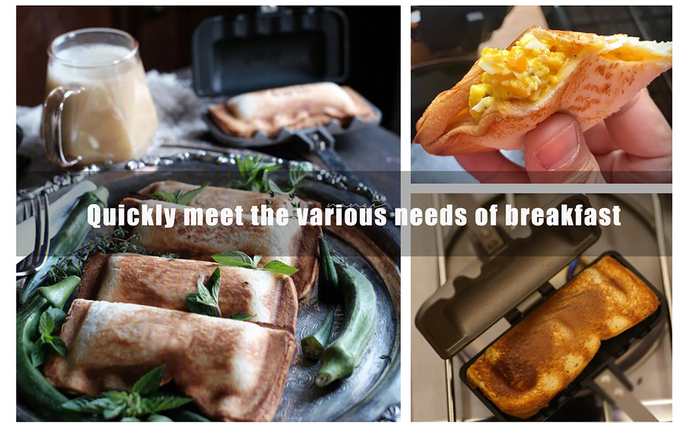 MINILIF DoubleSided Sandwich Baking Pan,Hot Sandwich Maker,Double Sided Frying Pan