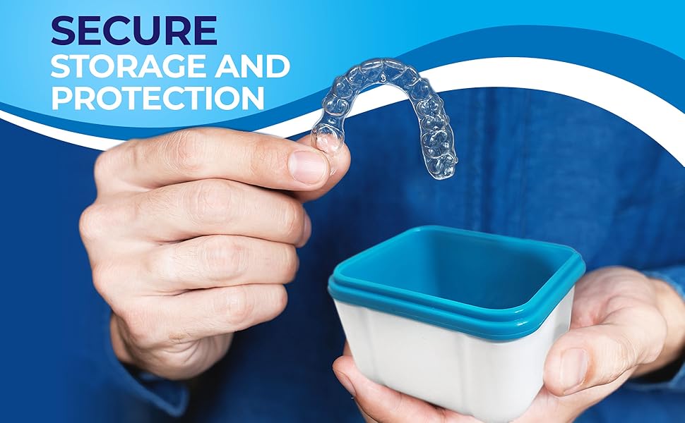 2pk Denture Bath Box, Denture Box for False Teeth Container Full Set Denture Storage Box