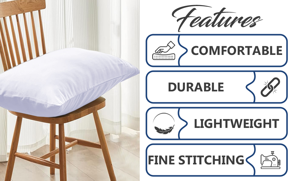 My home store White Pillow Cases 4 Pack - T200 100% Egyptian Cotton Envelop Closure Pillowcases - Hotel Quality Wrinkle Free Soft & Breathable Pillows Cover 14 Cotton Pillowcases