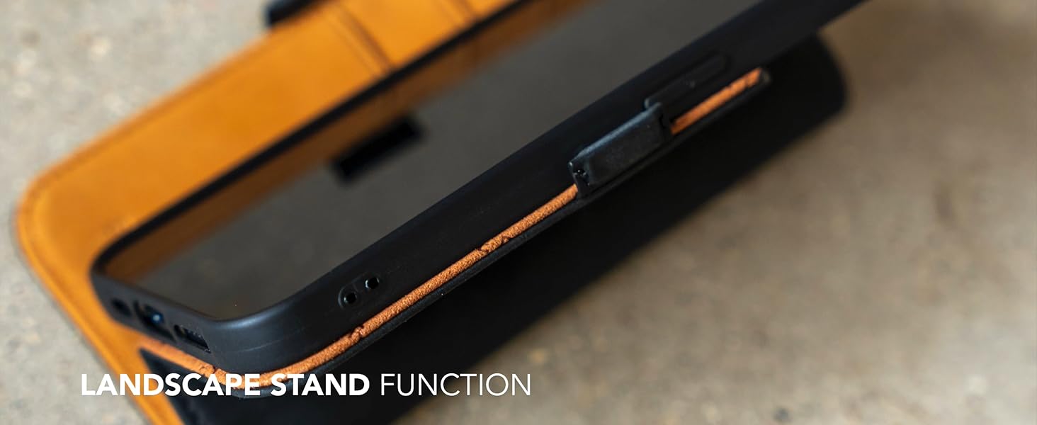 the back of the nintendo switch with the leather case