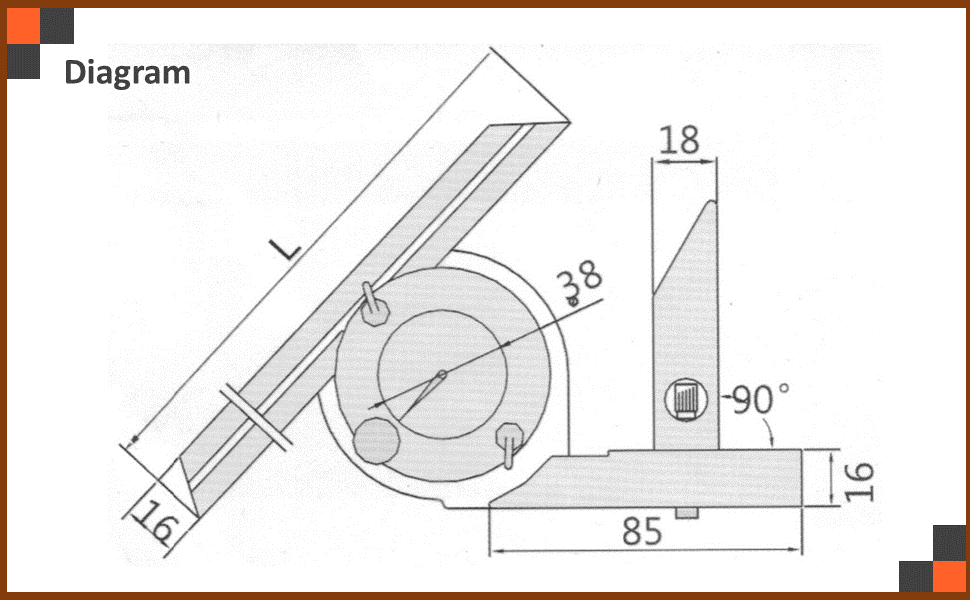 Accusize Industrial Tools S8553012 0180 Degree Dial Reading Bevel