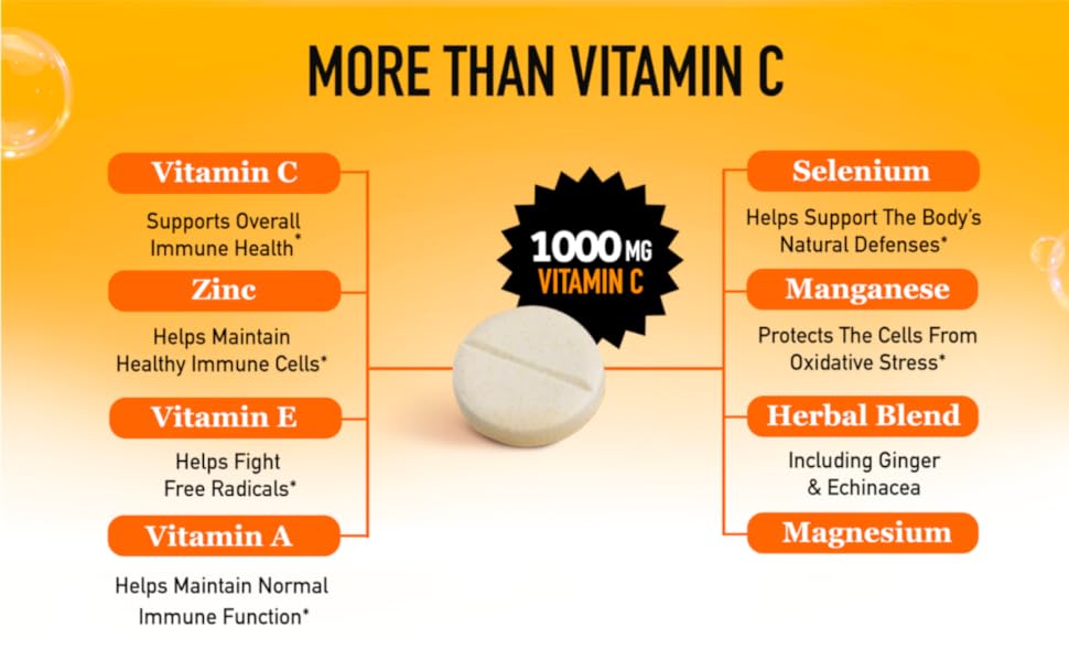 Immune Support Drinks with 1000mg Vitamin C or Immune Boost