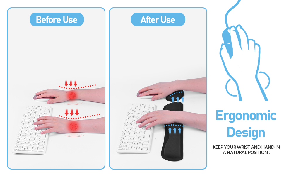 XWLR Keyboard Wrist Rest, Memory Foam Wrist Rest for