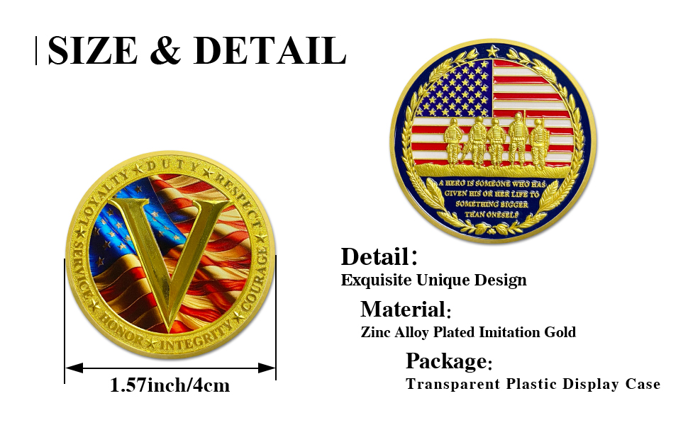 veterans valor challenge coins thank you