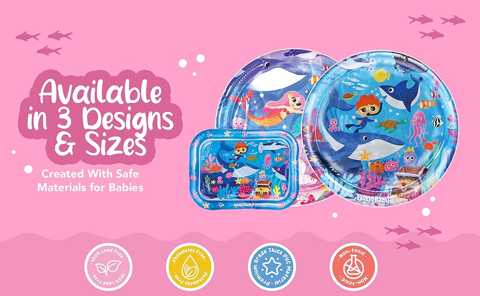 KooKooBaby Water Tummy Time Mat for Baby 40 Inch Extra