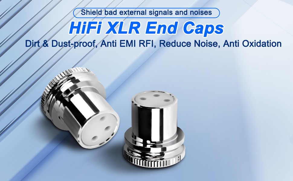 MEIRIYFA XLR Dustproof Caps, 2PCS Rhodium Plated XLR Female