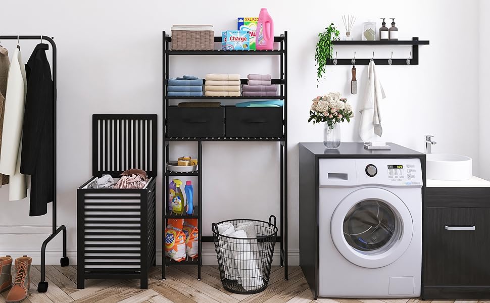 Over The Toilet Storage with Basket and Drawer