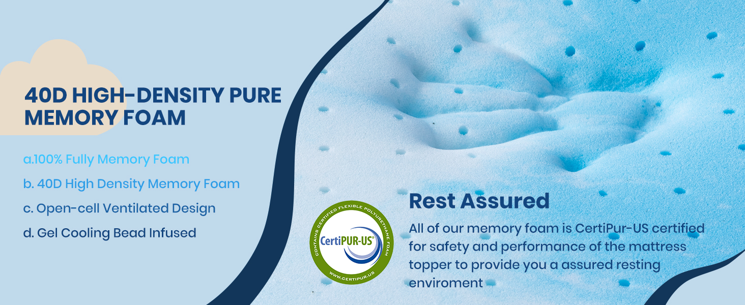 4 Inch Memory Foam Mattress Topper Queen, Gel Foam Mattress Topper Queen for