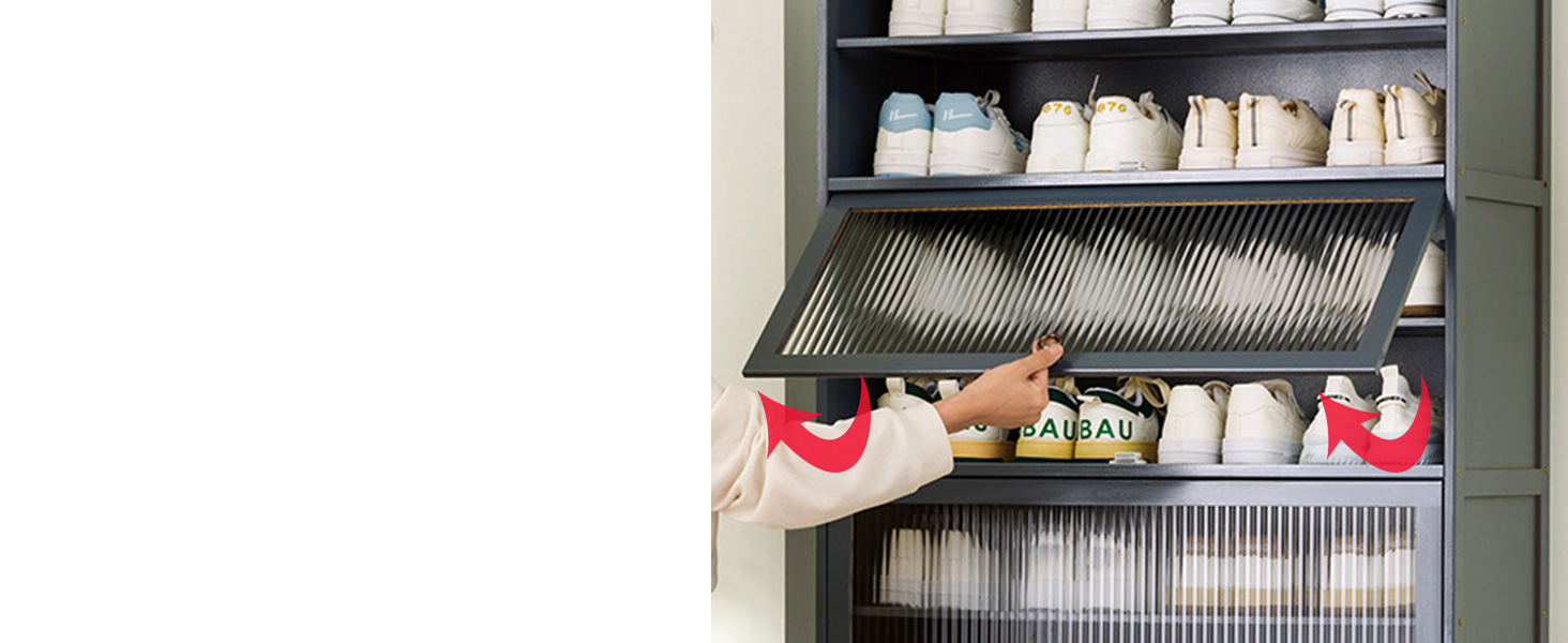 FAVEDECOR 10 Tiers Bamboo Shoe with Flip Acrylic