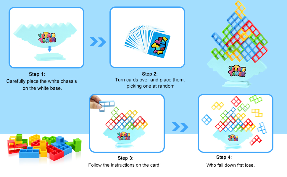 48pcs Tetra Tower Balance Stacking Game,DIY Assembling Versatile Toy ...