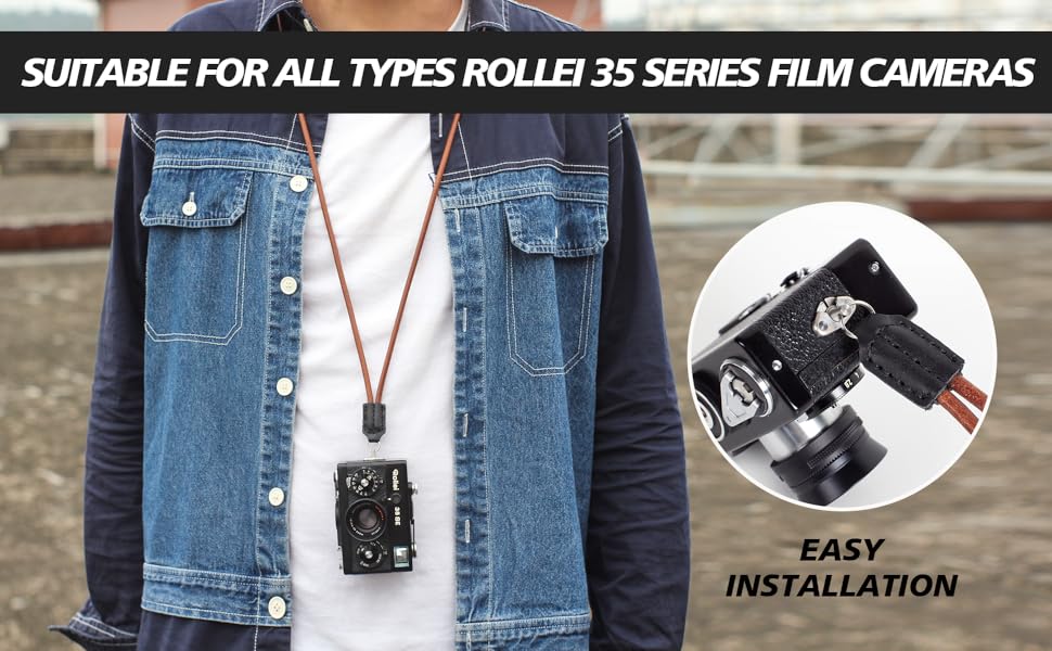 Amazon.com : eTone Leather Neck Strap String for Rollei 35