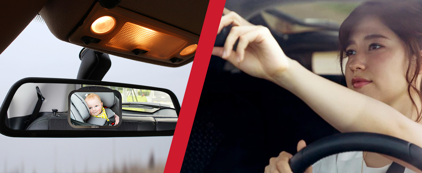 Baby Car Mirror for Back Seat Safest Newborn Essentials with Rear View