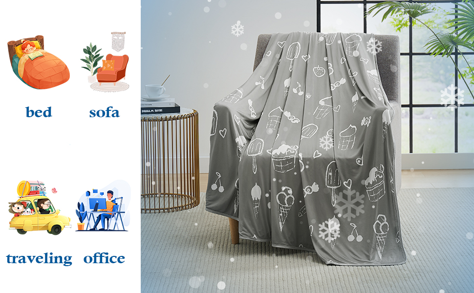 Temerk Cooling Blanket King, 90"x108" Cooling Throw Bed