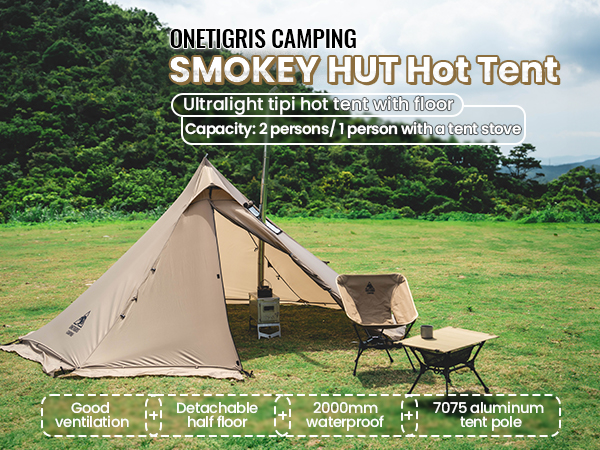 OneTigris Smokey HUT Hot Tent with Stove Jack, Ultralight 4 Season