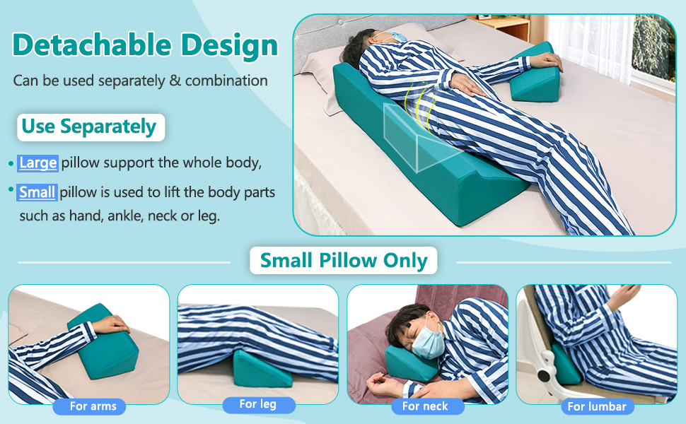 Bed Wedge Pillow for Sleeping Incline Foam Bedsore Turning Pillow for