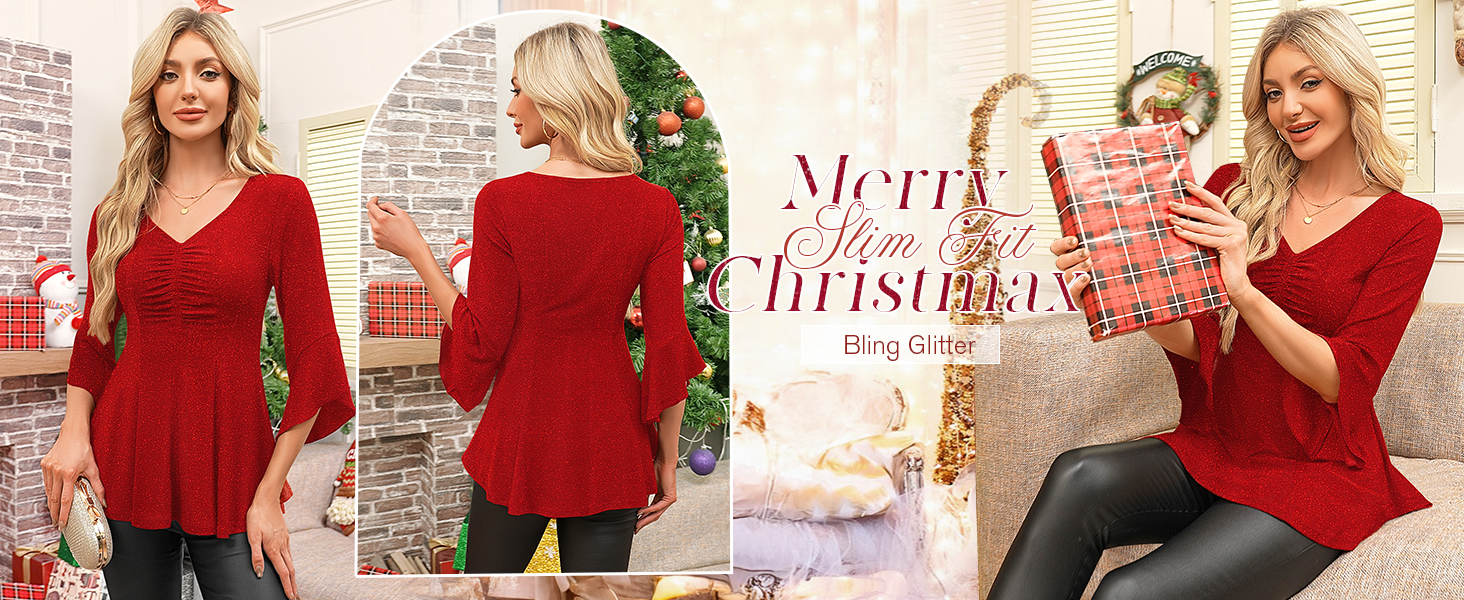 The classic V-neckline beautifully elongates the neck, creating a flattering