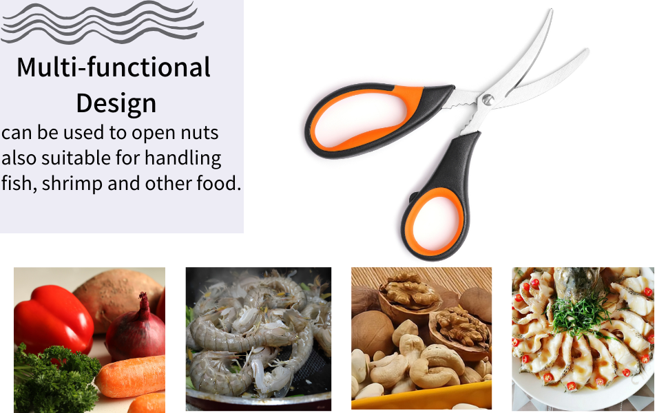4Pcs Kitchen Seafood Scissors, Stainless Steel Seafood