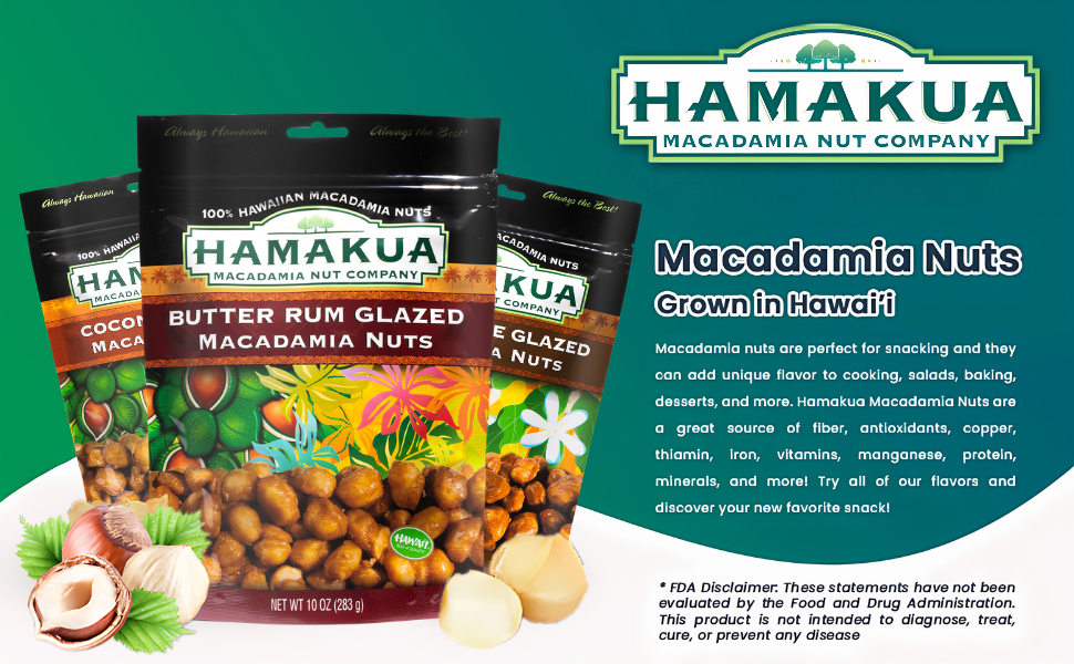 Hamakua Macadamia Nuts Sweet Glazed Butter Rum