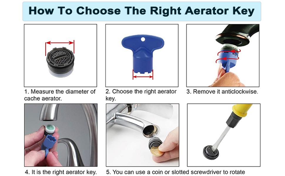 4 Pack Faucet Aerator Key Removal Wrench Tool with 4 Sizes M16.5, 18.5